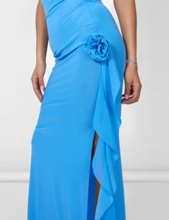 Public Desire Bandeau Ruffle Detail Midi Dress Blue Best