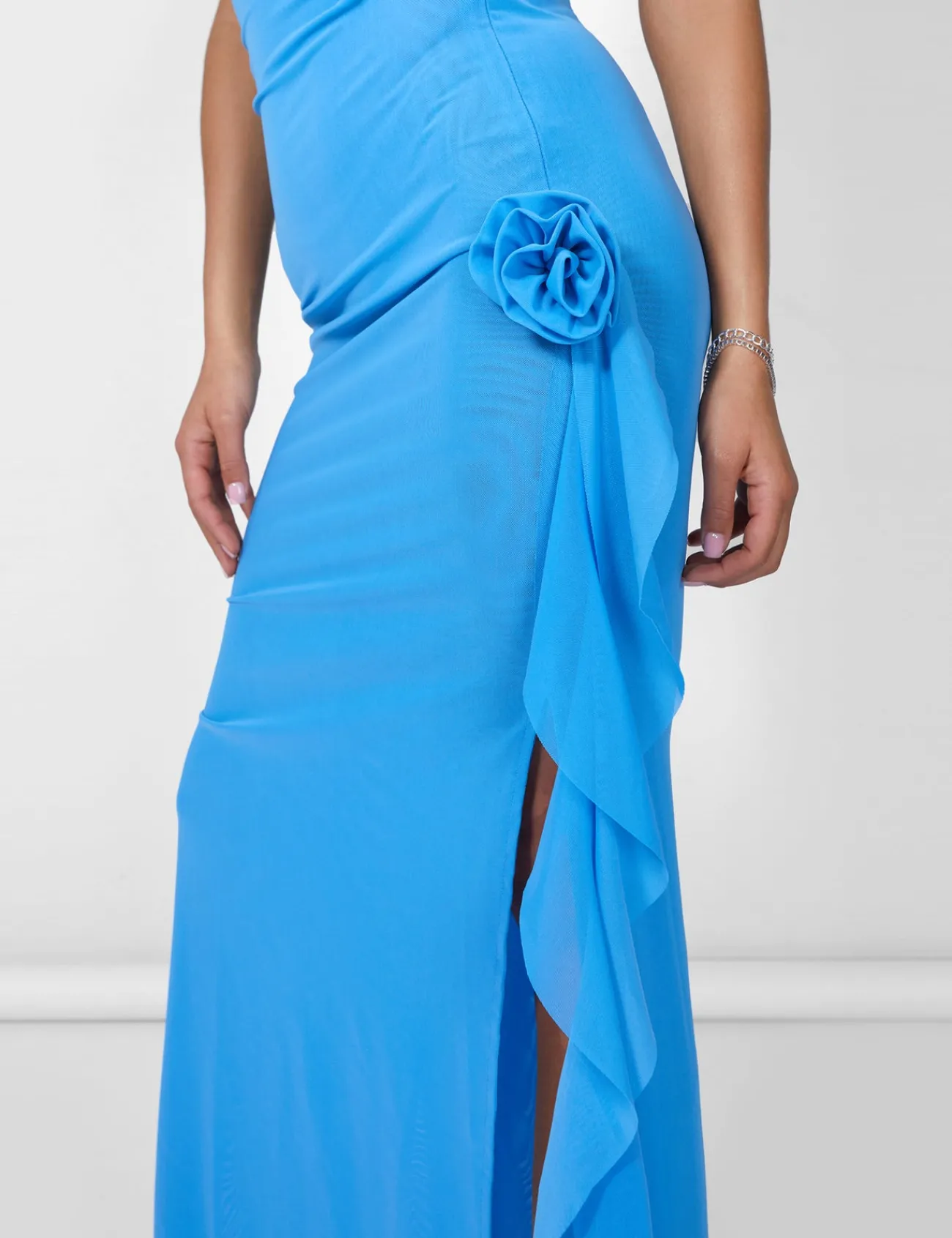 Public Desire Bandeau Ruffle Detail Midi Dress Blue Best
