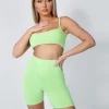 Public Desire Basic Scoop Neck Crop Top Lime Best Sale