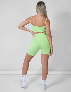 Public Desire Basic Scoop Neck Crop Top Lime Best Sale
