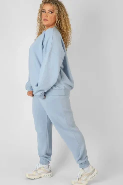 Public Desire Curve Washed Kaiia Oversized Sweatshirt Iris Blue Online