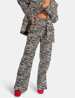 Public Desire High Waist Wide Leg Trouser Zebra Multi Cheap