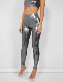 Public Desire Metallic Legging Silver Best