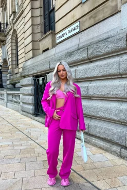 Public Desire Oversized Dad Blazer Pink Outlet