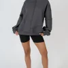 Public Desire Oversized Exposed Seam Detail Sweatshirt Dark Grey Darkgrey Discount