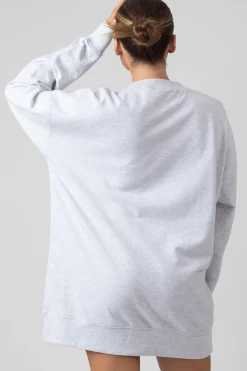 Public Desire Oversized Graphic Sweater Dress Grey Marl Cheap