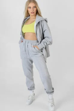 Public Desire Oversized Zip Through Hoodie Grey Marl Fashion