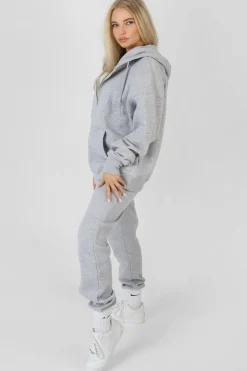 Public Desire Oversized Zip Through Hoodie Grey Marl Fashion