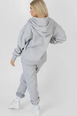 Public Desire Oversized Zip Through Hoodie Grey Marl Fashion