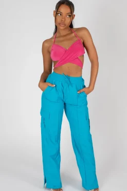 Public Desire 90's Butterfly Slinky Wrap Top Pink Clearance