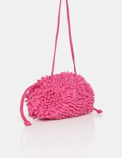Public Desire The Ausha Chenille Clutch Bag Pink Cheap
