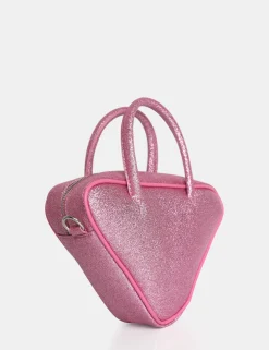 Public Desire The Diana Glitter Triangle Grab Bag Pink Flash Sale