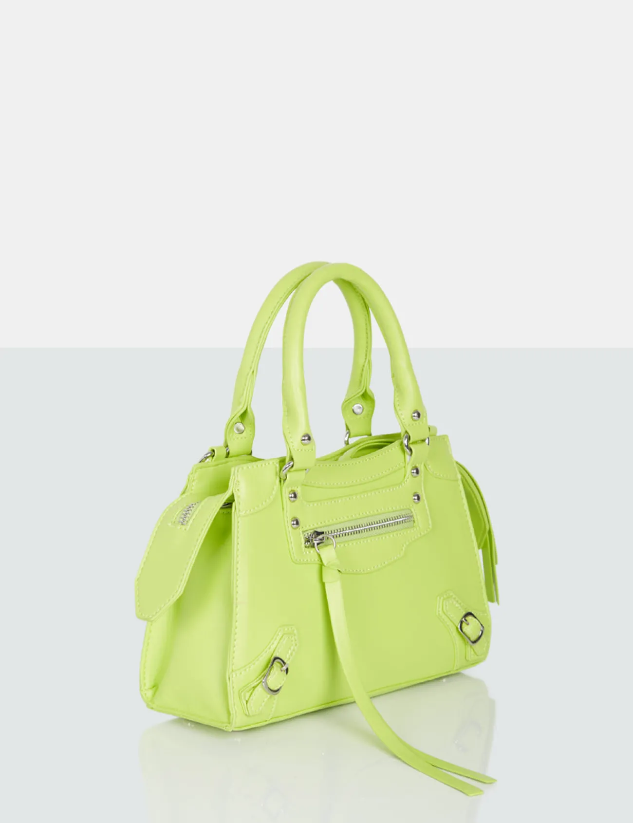 Public Desire The Haven Grain Pu Mini Tote Bag Lime Shop