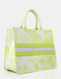 Public Desire The Ibiza Oversized Canvas Tote Bag Lime Flash Sale