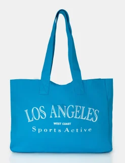 Public Desire The La Overiszed Canvas Tote Bag Blue Best