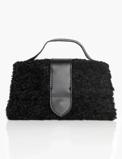 Public Desire The Mika Shearling Mini Bag Black Best