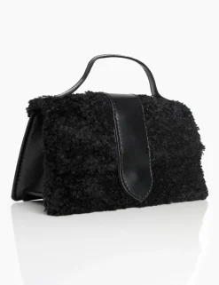 Public Desire The Mika Shearling Mini Bag Black Best