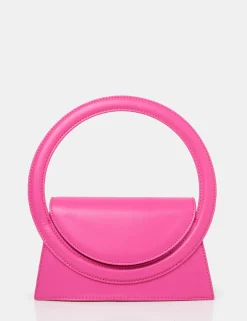 Public Desire The Top Handle Bright Pu Circlur Handle Grab Bag Pink Sale