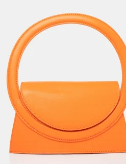 Public Desire The Top Handle Pu Circlur Handle Grab Bag Orange Discount
