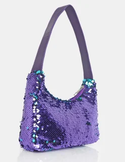 Public Desire The Zane Purple Sequin Shoulder Bag Fashion