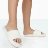 Public Desire Vale Borg Fluffy Slider Slipper Ecru Flash Sale
