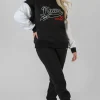 Public Desire Varsity Contrast Sleeve Hoodie Black Fashion