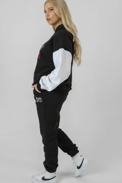 Public Desire Varsity Contrast Sleeve Hoodie Black Fashion