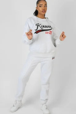 Public Desire Varsity Seam Front 90's Joggers Marl Oatmeal Cheap