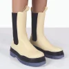 Public Desire Winter Wide Fit Off Ankle Chunky Sole Chelsea Boots White Store